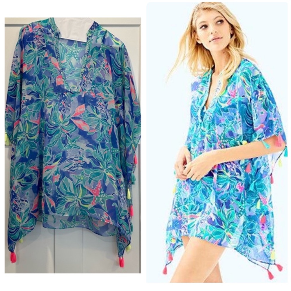 Lilly Pulitzer Blue and Green Swim Coverup